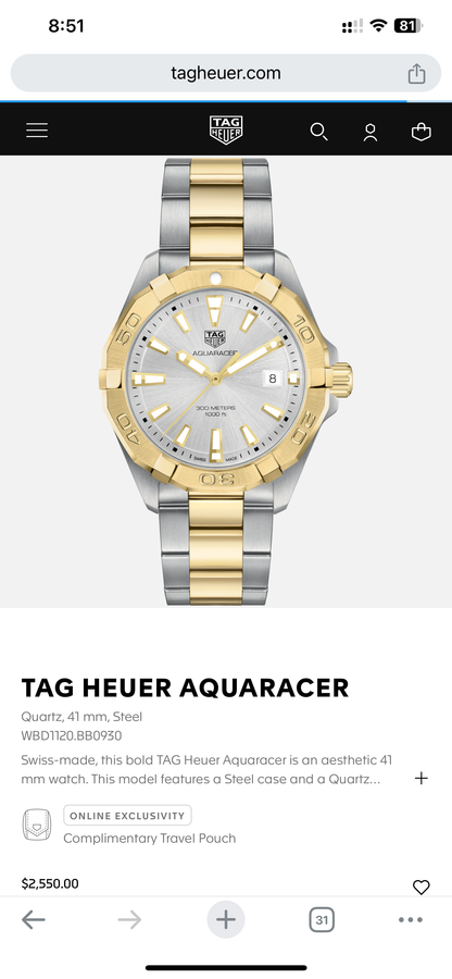 TAG HEUER AQUARACER - WBD1120.BB0930